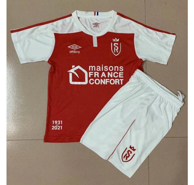 Stade de Reims Kids Home Soccer Kits Shirt with Shorts 2020/21